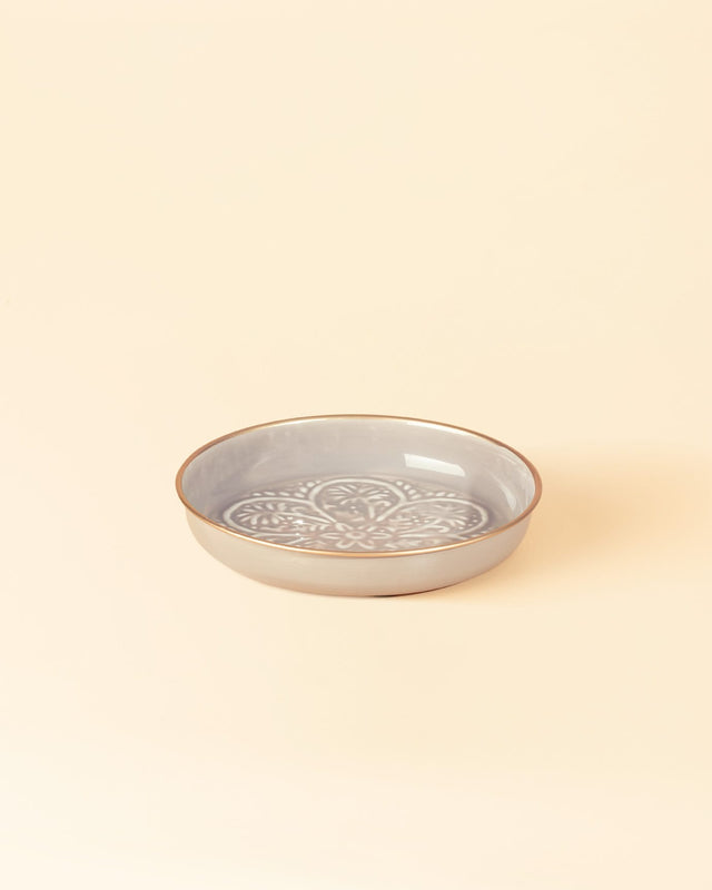 Madeleine Gray Metal Decorative Plate