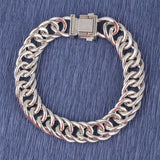 Premium Sterling Silver Box Clasp Gourmet Chain Bracelet