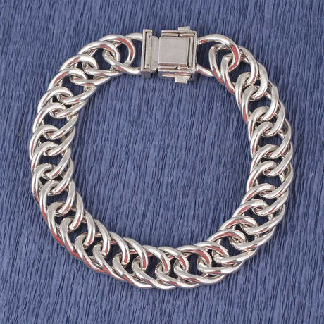 Premium Sterling Silver Box Clasp Gourmet Chain Bracelet