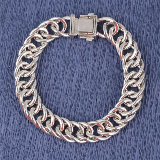 Premium Sterling Silver Box Clasp Gourmet Chain Bracelet