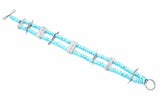 Sterling Silver Turquoise Gemstone Bracelet - Rectangular Link Style