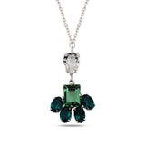 Colorful Crystal Flower Necklace - Modern Mixed Cut Design