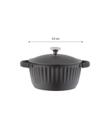 Durable 24 cm Brown Cooking Pot for Everyday Use
