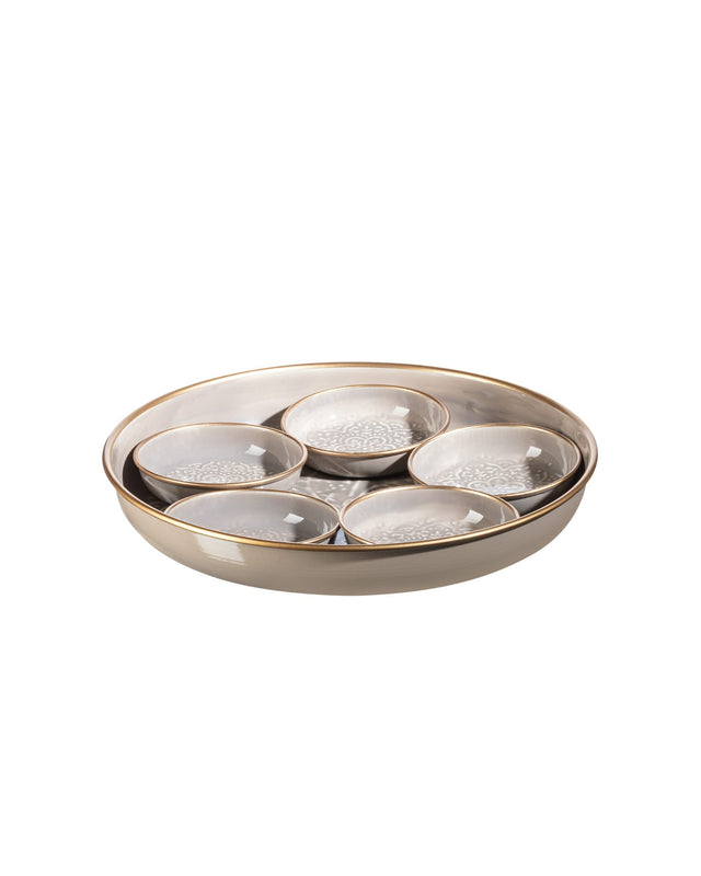 Sleek Metal 6-Piece Plate Set - Rosalie Grey Aesthetic