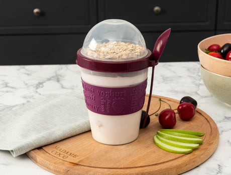 Pansy Design Portable Snack Container with Spoon - Food Storage