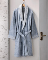 100% Cotton Shawl Collar Bathrobe - Absorbent & Soft Yarn Dyed