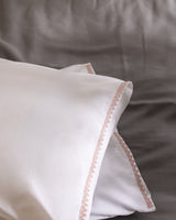 Isabelle 100% Cotton Pillowcase Set - White & Blush Pink, 2-Pack