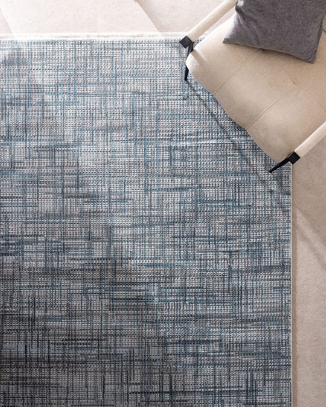 Soft Polyester Area Rug - Modern Grey Crab Pattern with Fringed Edges