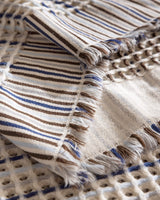 100% Cotton Double Bedspread - Coffee Blue Reversible Design