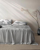 100% Cotton Double Bedspread - Modern Grey Design