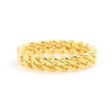 Sterling Silver Twisted Chain Link Ring - Modern Design