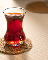 Clear Glass 6-Piece Tea Glass Set - Delicate Daisy Touch Design