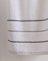 Premium Cotton Bath Towel - Soft, Absorbent, Quick-Dry - White & Grey