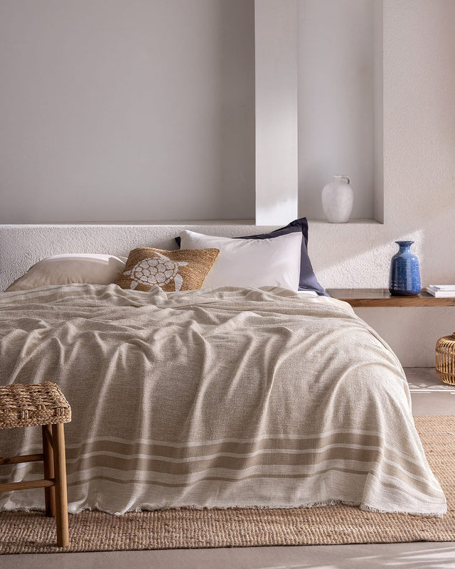 Cotton Blend Double Bedspread - Soft & Durable Weave