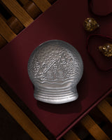Silver Snow Globe Decorative Plate for Elegant Home Decor