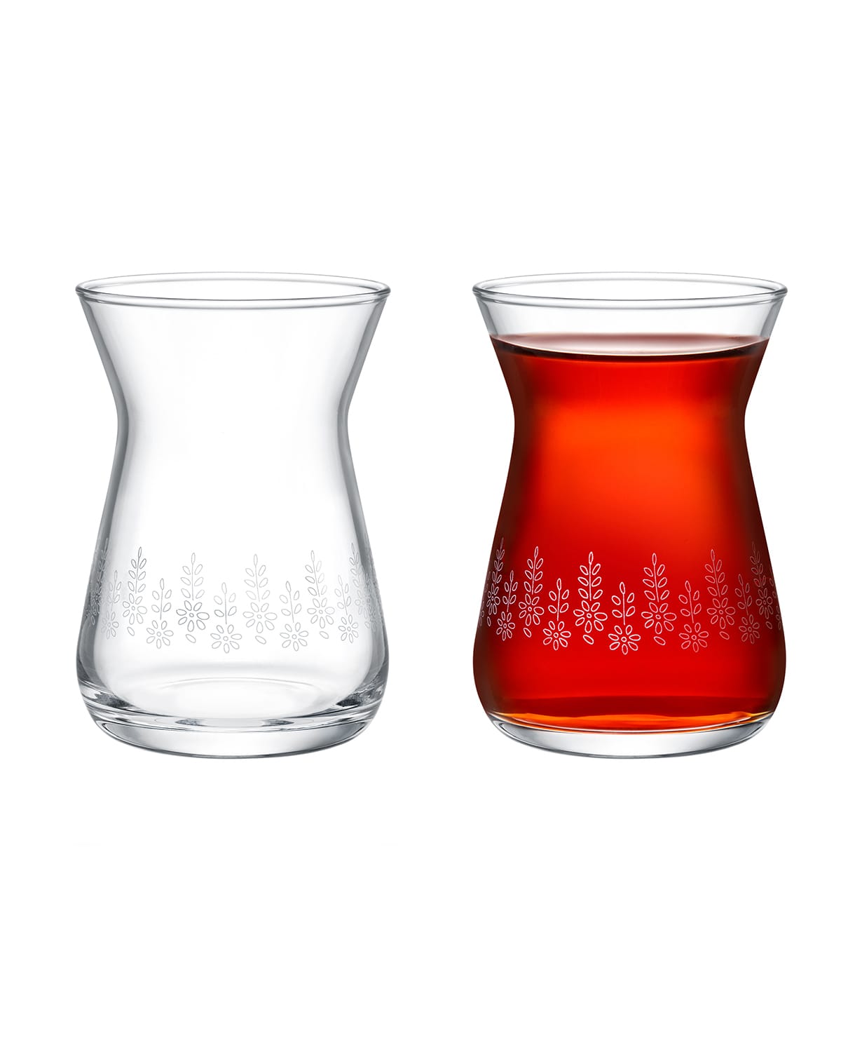 Elegant Glass 6-Piece Tea Glass Set - Francessa Daisy Touch