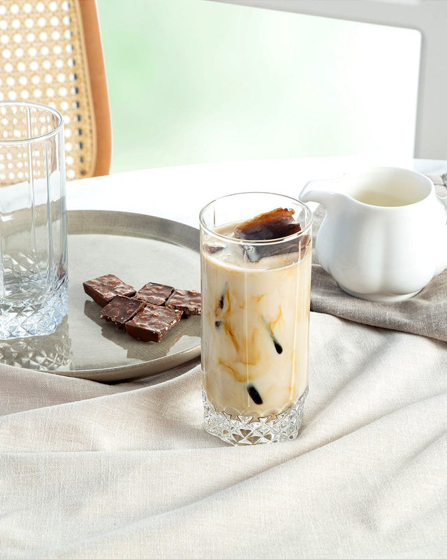 Clear Glass 4-Piece Beverage Glasses - Modern Everyday Drinkware