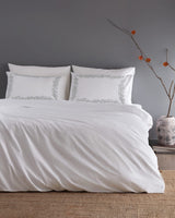 100% Cotton King Size Duvet Set - Embroidered Gofre Weave