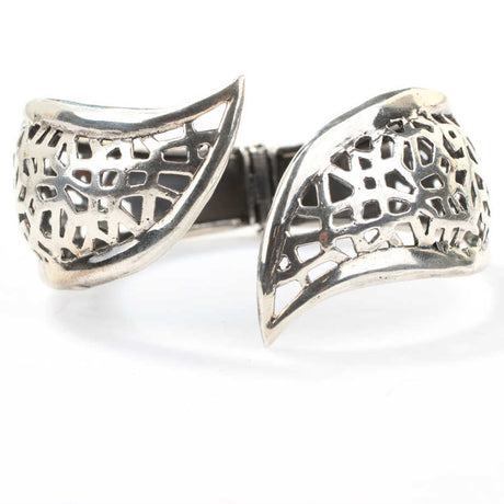 Handcrafted Sterling Silver Filigree Tulip Motif Bangle Bracelet