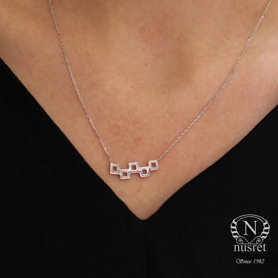 Premium Sterling Silver Tiny Square Necklace
