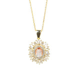925 Sterling Silver Zultanite & Baguette Zircon Necklace