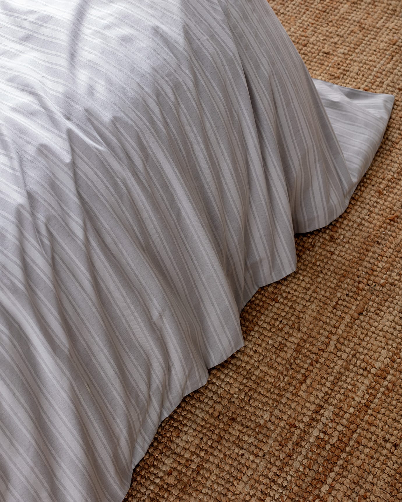 Cotton Blend Sateen Single Duvet Cover Set - Striped