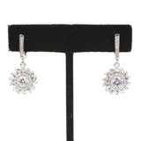 925 Sterling Silver Dangle Earrings - Wind Rose Baguette Zircon
