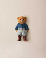Durable Resin Decorative Magnet - Emma Bear Navy/Grey Design