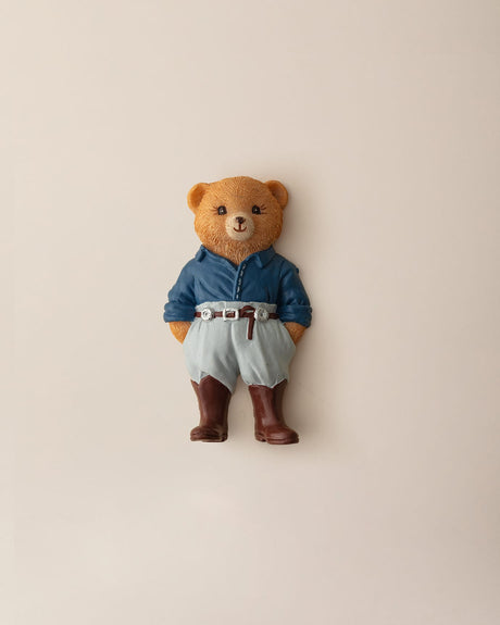 Durable Resin Decorative Magnet - Emma Bear Navy/Grey Design