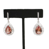 925 Sterling Silver Large Zultanite & Baguette Teardrop Earrings