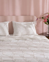 Polyester Double Bedspread Set - Fleuve Embroidered Design