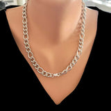 925 Sterling Silver Hollow Figaro Chain Necklace - Elegant Everyday
