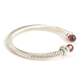 Professional Sterling Silver Garnet Stone Men's Bracelet