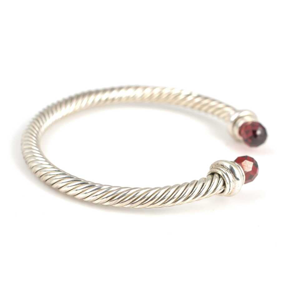 Professional Sterling Silver Garnet Stone Men's Bracelet