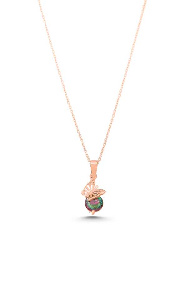 Collar colgante de mariposa de plata de ley con topacio místico deslumbrante