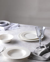 New Bone China 6-Person Dinnerware Set - Elegant White Finish