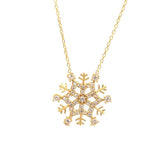 925 Sterling Silver Snowflake Charm Pendant Necklace
