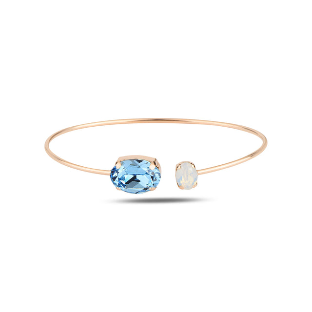 Sterling Silver Swarovski Crystal Bracelet - Elegant Oval