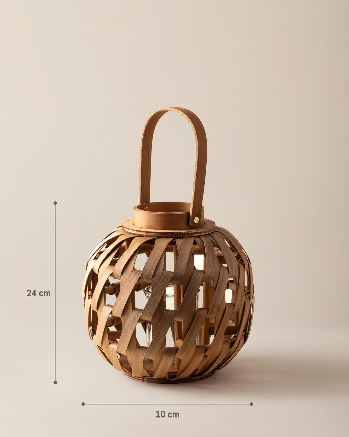 Lanterne artisanale en bois naturel - Ambiance chaleureuse pour la table et la décoration intérieure