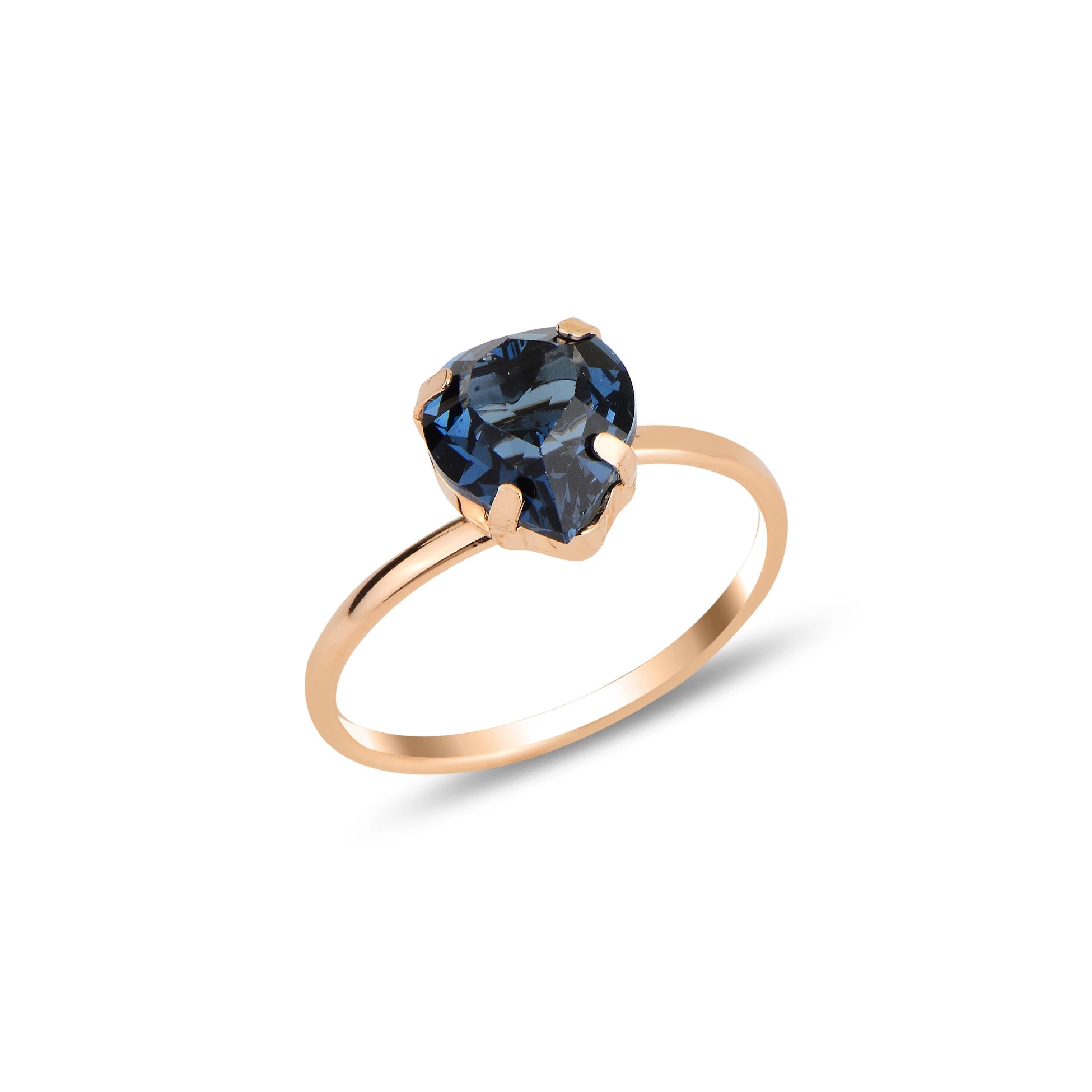 Swarovski Crystal 925 Sterling Silver Ring - Bezel & Prong Set Love Symbol