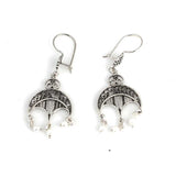 Handcrafted Sterling Silver Pearl Filigree Earrings