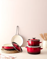24 cm Red Deep Cooking Pot - Versatile Stockpot for Kitchen