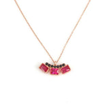 925 Sterling Silver Three-Stone Zircon Pendant Necklace for Her