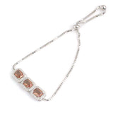 925 Sterling Silver Triple Zultanite Rectangle Slider Bracelet