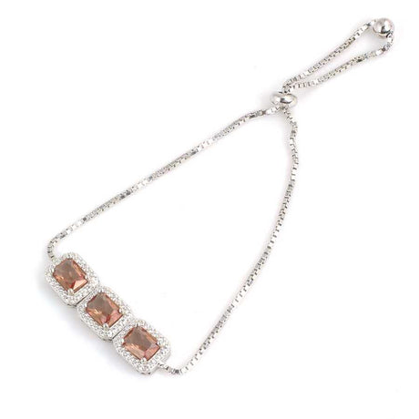 925 Sterling Silver Triple Zultanite Rectangle Slider Bracelet