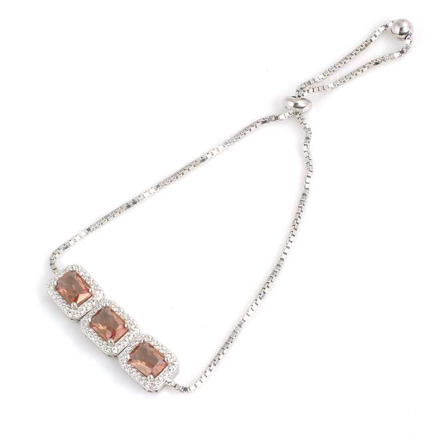 925 Sterling Silver Triple Zultanite Rectangle Slider Bracelet