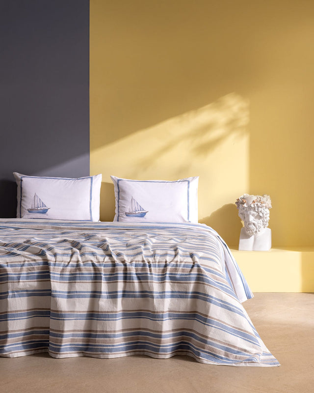 100% Cotton Single Pique Bedding Set - Textured Weave Design