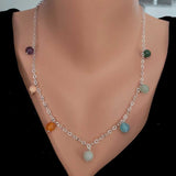 Premium 925 Sterling Silver Multi Stone Necklace