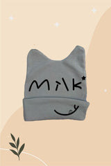 3 - Pack 100% cotton Baby Beanie Set - "Milk" Design - TryAladdin