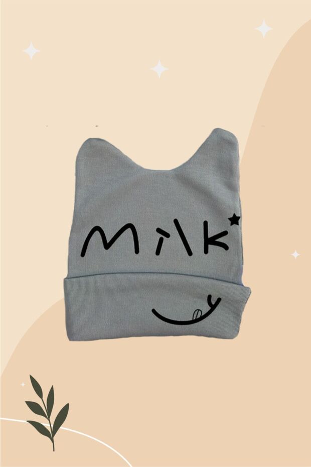 3 - Pack 100% cotton Baby Beanie Set - "Milk" Design - TryAladdin